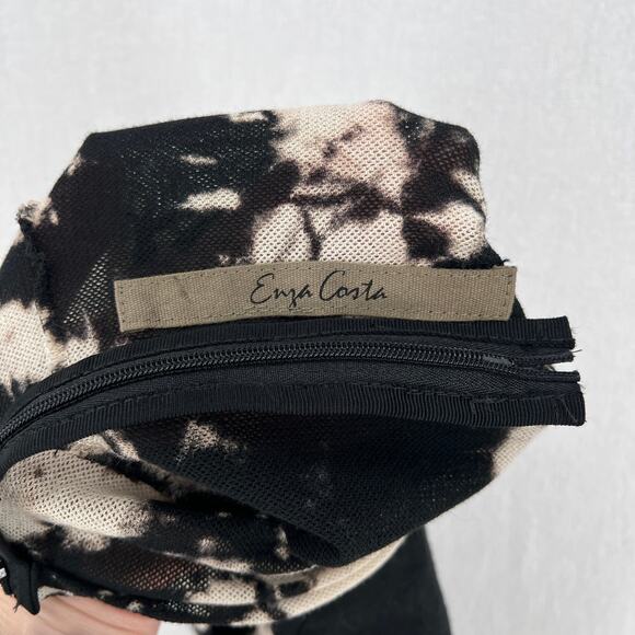 ENZA COSTA Cotton Mesh Sleeveless Turtleneck Top Womens Medium Black Tie Dye NEW - Picture 8 of 11